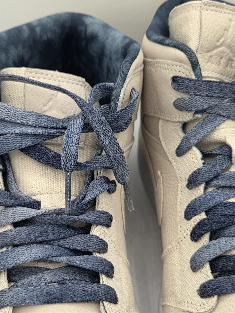 Nike Women's High-Top Sneakers in Beige and Navy